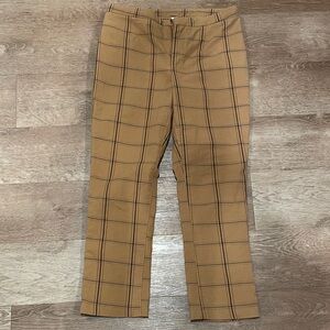 Free People Brown Plaid Chinos